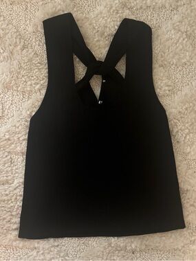 Ribbed Zara Black Top Criss Cross Back